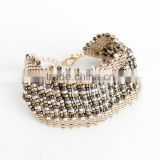 fashion beaded bracelet with gold plating