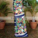 Culture Print Collection Fashion Satin Silk Fabric/100% Raw Silk Fabric for Maxi Dress thumbnail-3