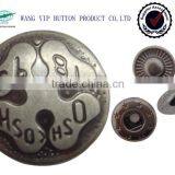15mm Flower Logo Metal Brass Snap Button