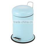 Shiny Round Metal Foot Pedal Household Large Dustbin