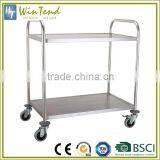 Fast food warmer trolley for hotel, 2 tier hospital food trolleys