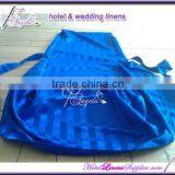 Royal Blue Stripe Dining Chair Covers With Side Pleats and Two Wings for Dining Chairs thumbnail-2