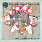 Cartoon Animal Shaped Soft Pvc Rubber Keychain/cartoon Keychain
