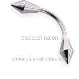 Lozenge Curved Barbell, 14 ga Body Jewelry Eyebrown Piercing Ring Jewelry thumbnail-1