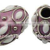 Handmade Indonesia Beads, With Brass Core, Oval, Plum, About 14x21mm, Hole: 4mm(IPDL-A005-4) thumbnail-1