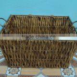 Water Hyacinth Basket With Metal Handles For Home Storage thumbnail-1