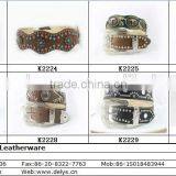 2015 New Design Western Cross Conchos White Croc-Skined Rhinestone Belt thumbnail-5
