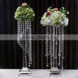 2016 Cheap Wholesale Clear Crystal Glass Flower Stand for Wedding Decoration Centerpieces