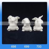 White ceramic rabbit easter for home ornament