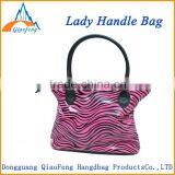 Shiny Stripe pu Lady Handbag , Elegance Ladies Tote Bag Quality Choice