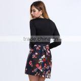OEM&ODM Welcomed Sexy V Neck Floral Short Mini Dress Long Sleeved RYG-Q123 thumbnail-4