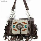 BLACK RHINESTONE CONCEALED CARRY WEAPON HANDBAG FAITH HOPE LOVE WESTERN PURSES WITH TASSEL thumbnail-5