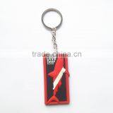Wholesale Letter Printing Fish Shaped Soft PVC Metal Rubber Keychain