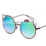 Metal Cat's Eye Round Box Retro Sunglasses thumbnail-4