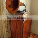 Copper With Antique Finished Horn Gramophone With Wooden Base Other Styles Available 1502 thumbnail-1