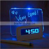 Writable Message Board Desktop Digital Memo Clock