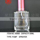 Custom Clear Glass Bottle ,glass Bottle for Fragance With Red Aluminium Cap thumbnail-1