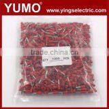 YUMO 100Pcs Insulated Wire Copper Connector Cord Pin End Crimp Terminals Kits AWG 10 Green E6012 thumbnail-1