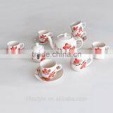 17PCS TEA SET, STONEWARE WITH HAND PAINTING thumbnail-2