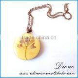 Handmade Clear Resin 30mm 20mm Dried Pressed Real Flower Pendant thumbnail-2