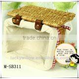 Wicker Gift Baske With Lid or Cover and Cotton Lining thumbnail-1