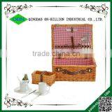 Cheap Vintage Rustic Outdoor Camping Basket Wicker Picnic Basket Set thumbnail-2