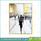 100% Hand Painted Abstract Modern Figure Oil Painting With Gold Foil thumbnail-2