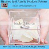 Crystal Acrylic Lucite Luxury Fancy Square Wedding Multiple Ring Box thumbnail-1