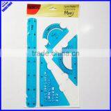 New Designer 4pcs Clear PVC Flexible Math Geometry Set thumbnail-1