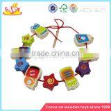 Wholesale DIY Beautiful Wooden Big Beads Toy Funny Baby Wooden String Big Beads Toy W11E007 thumbnail-5