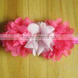 Chiffon Flower With Pearl Rhinestone in Center for Kids Hair Accessories thumbnail-1