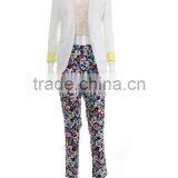2014 New Arrival Cream Contrast Lace Blazer Jacket thumbnail-2