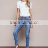 MGOO High Quality Spandex Women Hipster Blue Denim Jeans Fashion Skinny Shinning Muslim Pants thumbnail-2