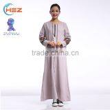 Zakiyyah 609 Wholesale Islamic Abaya New Model With Floral Sleeve Zipper Front Abaya in Solid Color in Dubai thumbnail-4