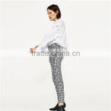 Spring Women Soft Slim Gingham Trousers thumbnail-3