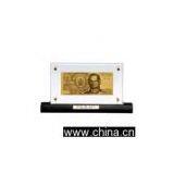 Thailand Gold Banknote Wooden Base thumbnail-1
