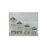 Sell 4pc Glass Storage Jars with Metal Coating