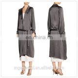 top quality women silk satin trench coat fashion design wholesale