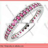 Simply Stacks Sterling Polished Simulated Ruby Eternity Rings Jewelry thumbnail-1
