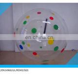 colorful point clear water ball ,walk in plastic bubble ball, inflatable water walking ball