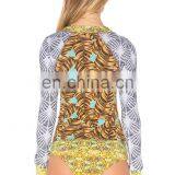 2017 Custom Made Upf Protection Sublimation Printed Women Long Sleeve Rash Vests thumbnail-3