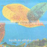 100% Silk Georgette With Colorful Leaves Pattern thumbnail-2