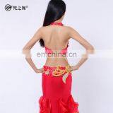 Newest Beaded Red Belly Dance Outfit thumbnail-4