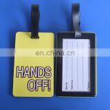 custom logo and size design company name advertising soft pvc luggage tag