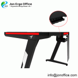 Ergonomic Gaming Desk w/ RGB Light Gaming Workstation Desk thumbnail-4