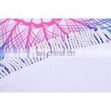 China Manufacturer Recyclable Peacock Feathers Printed Large Microfiber Towels Custom Round Beach Towel With Tassels thumbnail-5