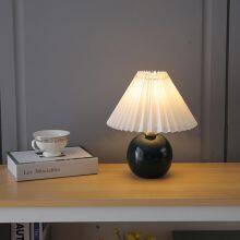 Led Night Light Usb Bedroom Bedside Lamp Decoration for Home Table Lamp Creative Nordic Retro Pleated Gift Desk Lamp thumbnail-2