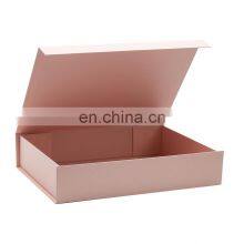 Custom Ribbon Knot Slot Shallow Pink Magnetic Flap Rigid Gift Box Cardboard Packaging thumbnail-4