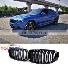 For BMW 3 Series GT F34 Gloss Black Double Line Front Bumper Grill 2012+ thumbnail-1
