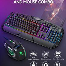TF390 Colorful Backlight Keyboard Mouse Combos Durable Wired Gaming Gamer Keyboard Mouse Set thumbnail-6